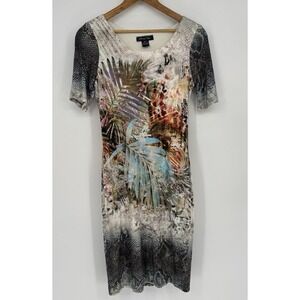 Michael Tyler Women's Dress Small‎ Petite Tropical Floral Snake Print Resortwear